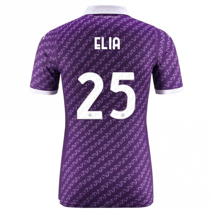 Herren Fußball Mirko Elia #25 Violett Heimtrikot Trikot 2023/24 T-Shirt Luxemburg