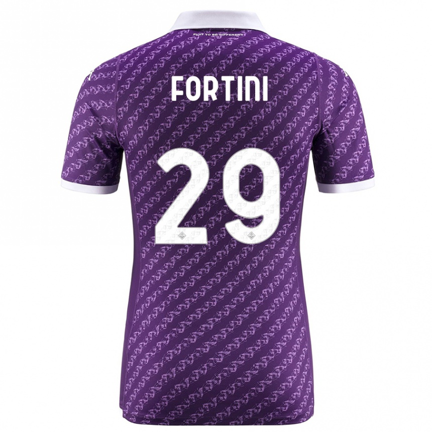 Herren Fußball Niccolò Fortini #29 Violett Heimtrikot Trikot 2023/24 T-Shirt Luxemburg