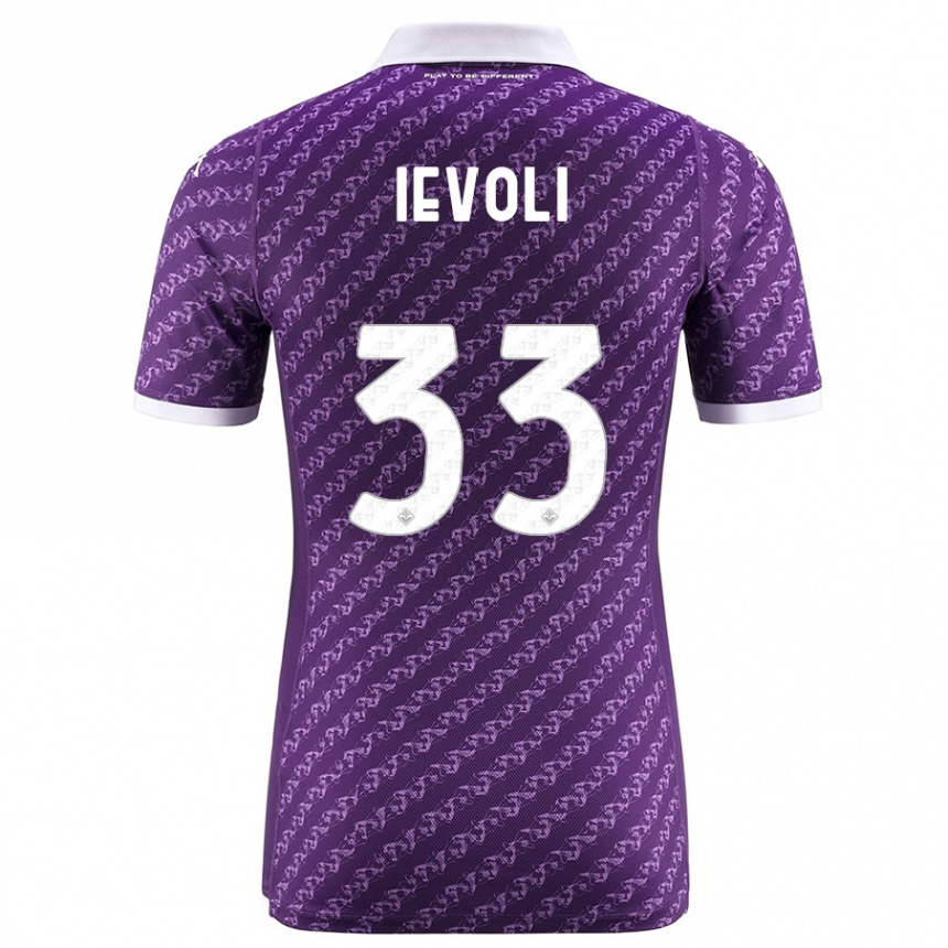 Herren Fußball Mattia Ievoli #33 Violett Heimtrikot Trikot 2023/24 T-Shirt Luxemburg