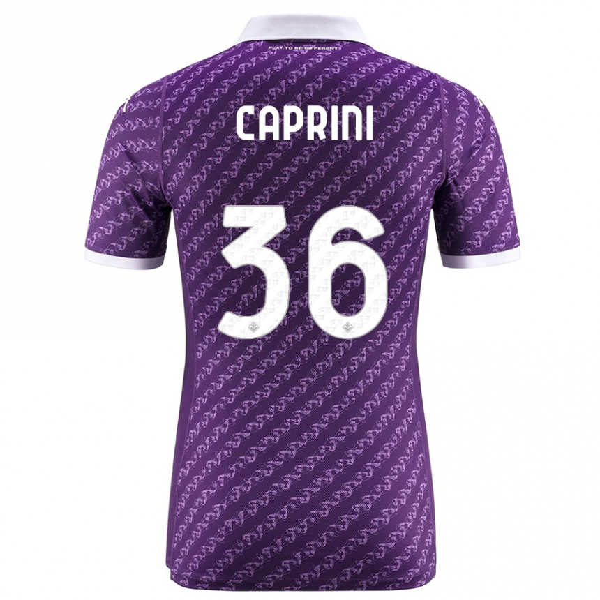 Herren Fußball Maat Daniel Caprini #36 Violett Heimtrikot Trikot 2023/24 T-Shirt Luxemburg