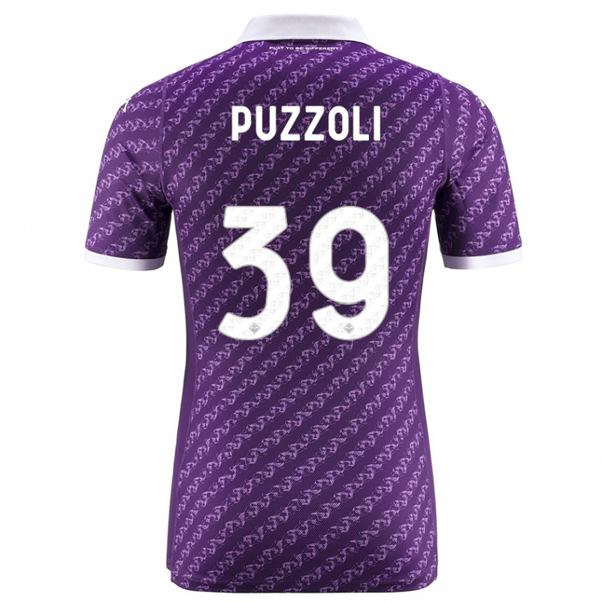 Herren Fußball Giorgio Puzzoli #39 Violett Heimtrikot Trikot 2023/24 T-Shirt Luxemburg