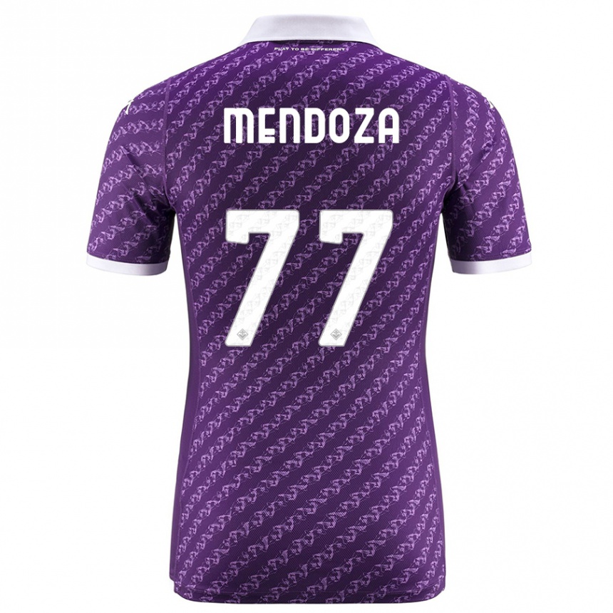 Herren Fußball William Mendoza #77 Violett Heimtrikot Trikot 2023/24 T-Shirt Luxemburg