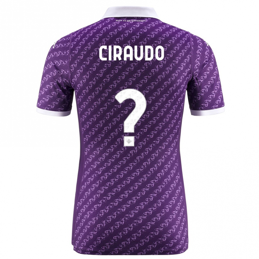 Herren Fußball Alessio Ciraudo #0 Violett Heimtrikot Trikot 2023/24 T-Shirt Luxemburg