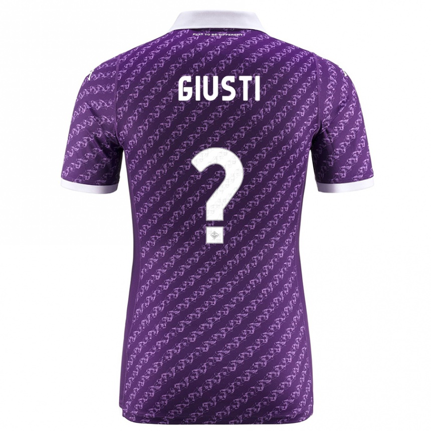 Herren Fußball Edoardo Giusti #0 Violett Heimtrikot Trikot 2023/24 T-Shirt Luxemburg