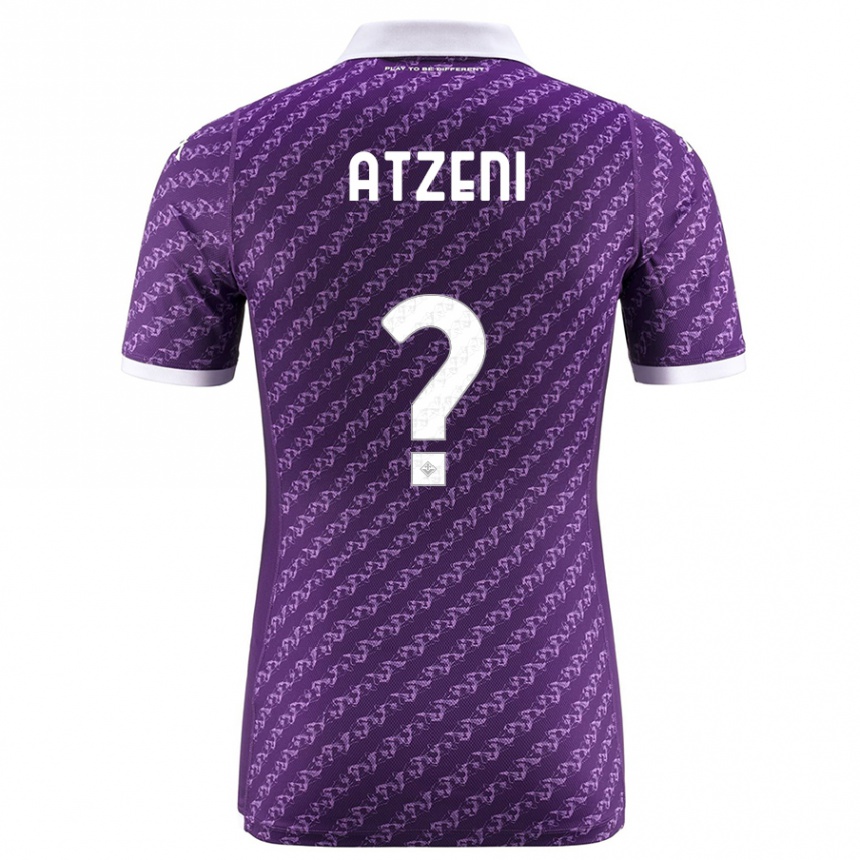 Herren Fußball Davide Atzeni #0 Violett Heimtrikot Trikot 2023/24 T-Shirt Luxemburg