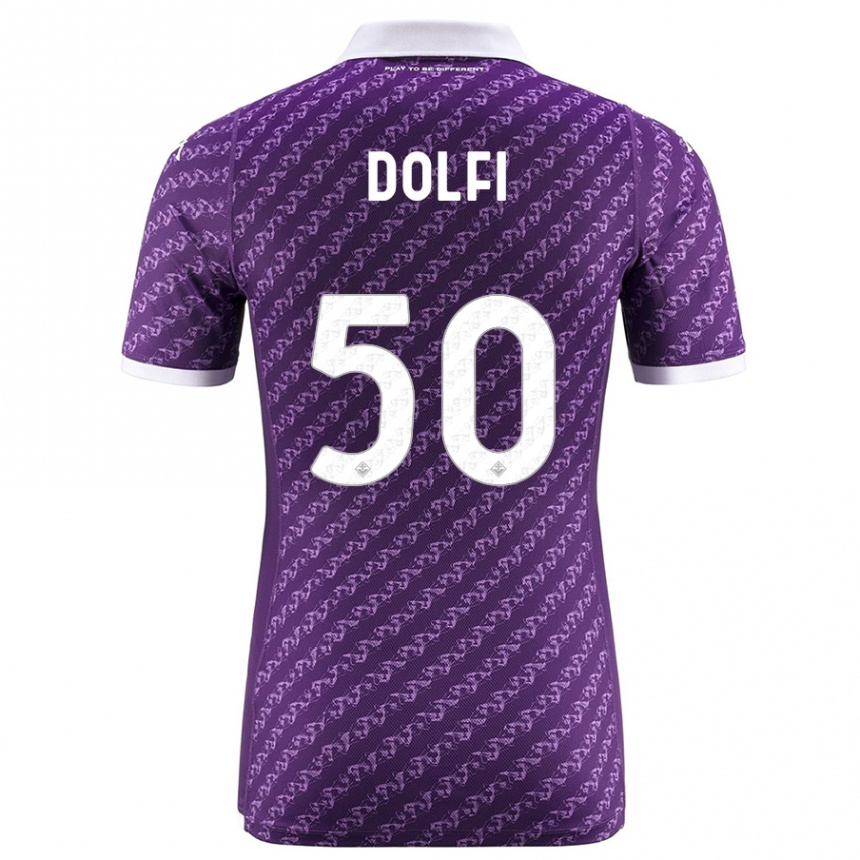 Herren Fußball Brando Dolfi #50 Violett Heimtrikot Trikot 2023/24 T-Shirt Luxemburg