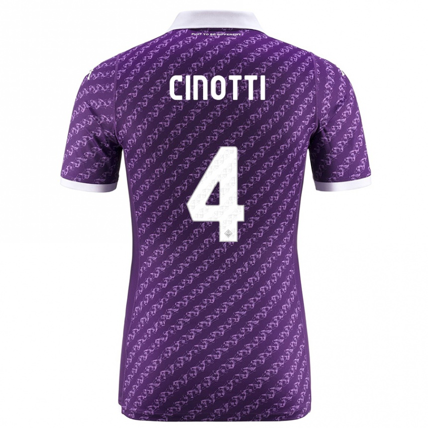 Herren Fußball Norma Cinotti #4 Violett Heimtrikot Trikot 2023/24 T-Shirt Luxemburg