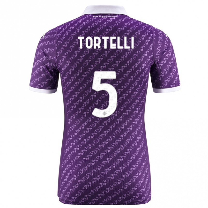 Herren Fußball Alice Tortelli #5 Violett Heimtrikot Trikot 2023/24 T-Shirt Luxemburg