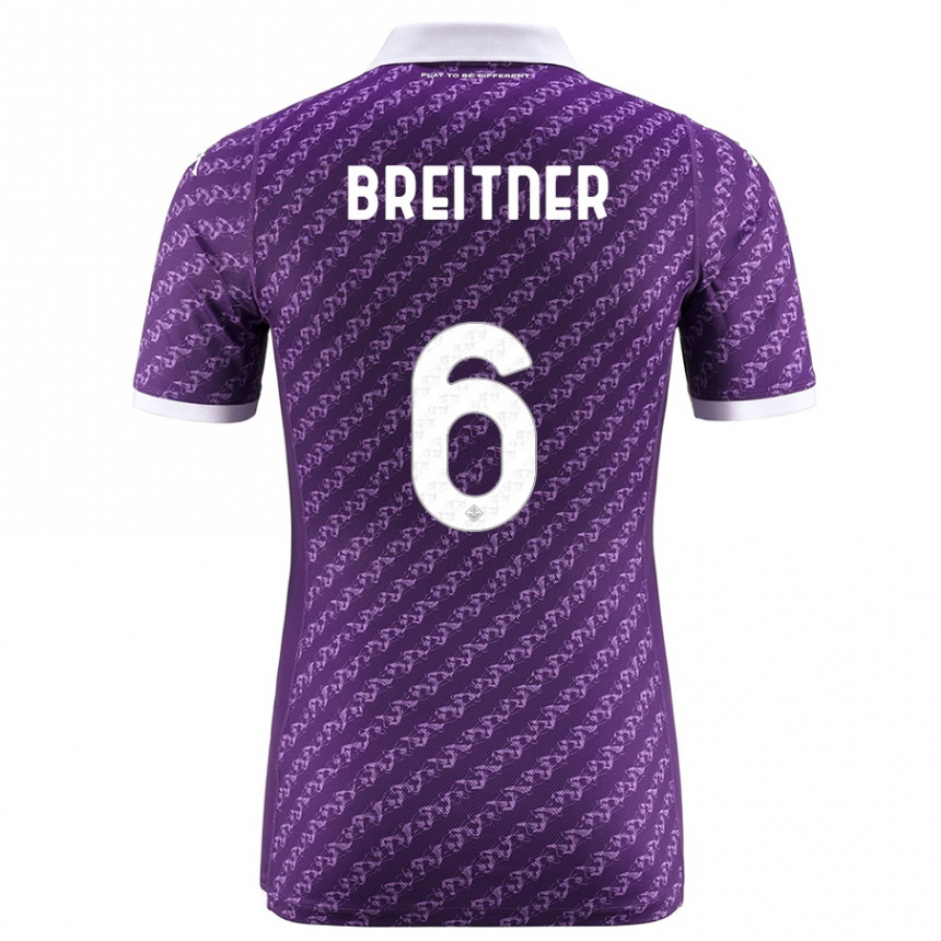 Herren Fußball Stephanie Breitner #6 Violett Heimtrikot Trikot 2023/24 T-Shirt Luxemburg