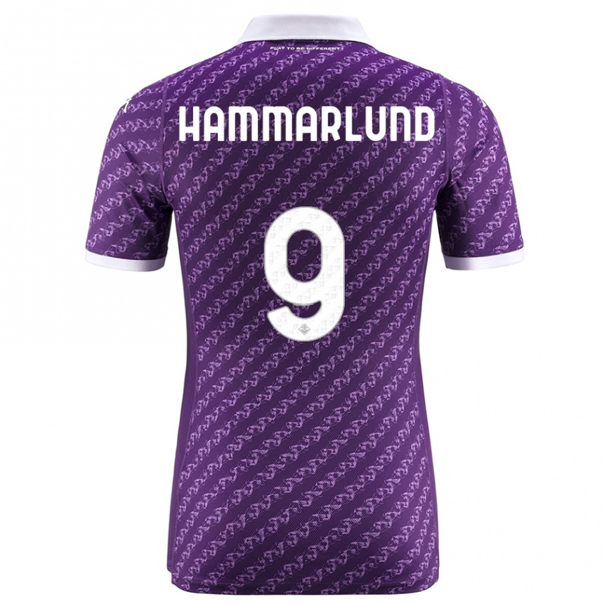 Herren Fußball Pauline Hammarlund #9 Violett Heimtrikot Trikot 2023/24 T-Shirt Luxemburg