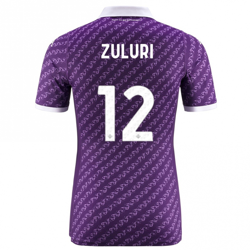 Herren Fußball Athena Zuluri #12 Violett Heimtrikot Trikot 2023/24 T-Shirt Luxemburg