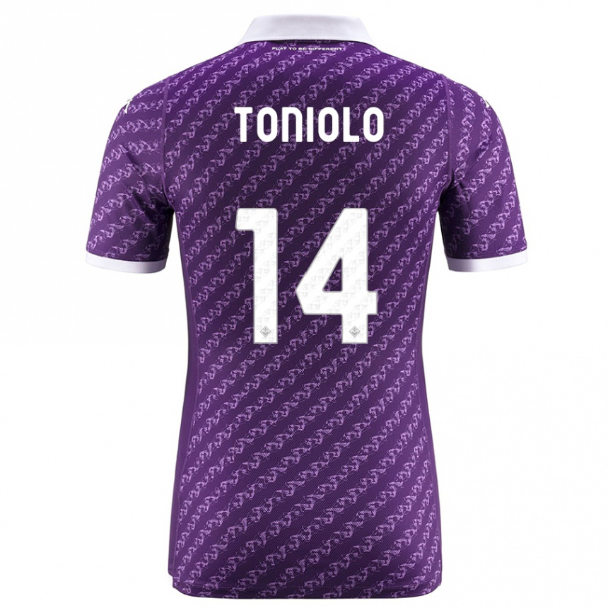 Herren Fußball Martina Toniolo #14 Violett Heimtrikot Trikot 2023/24 T-Shirt Luxemburg