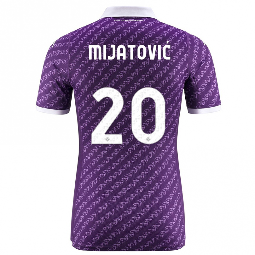 Herren Fußball Milica Mijatović #20 Violett Heimtrikot Trikot 2023/24 T-Shirt Luxemburg