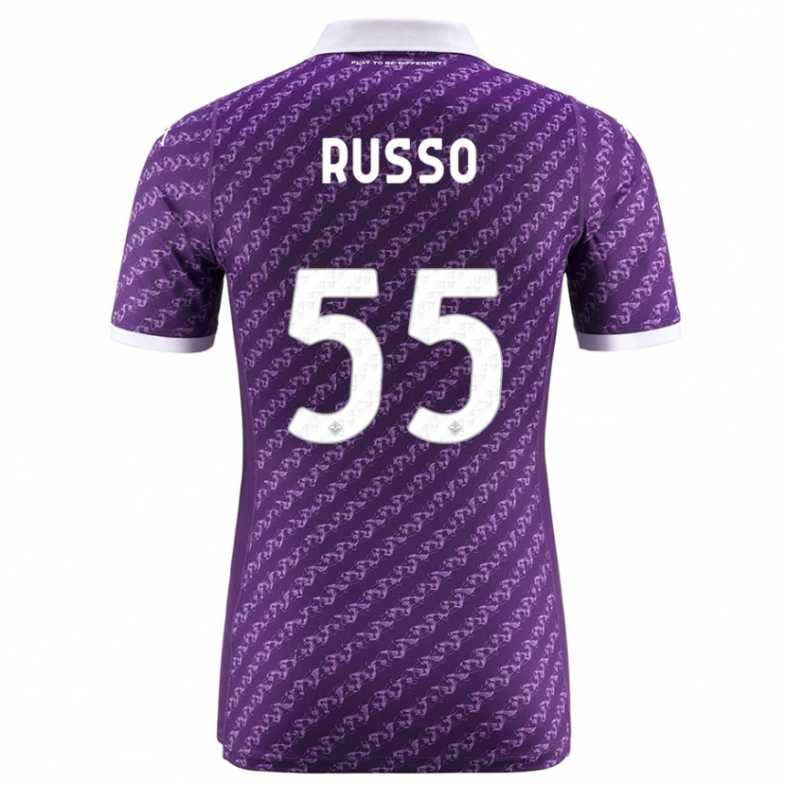 Herren Fußball Federica Russo #55 Violett Heimtrikot Trikot 2023/24 T-Shirt Luxemburg