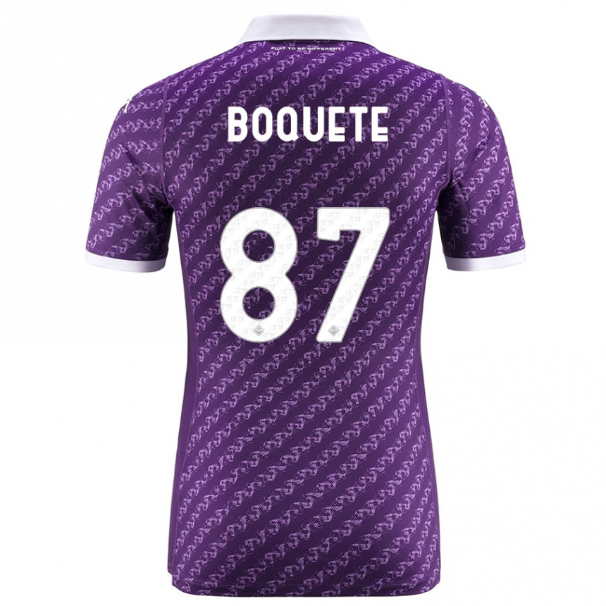 Herren Fußball Verónica Boquete #87 Violett Heimtrikot Trikot 2023/24 T-Shirt Luxemburg