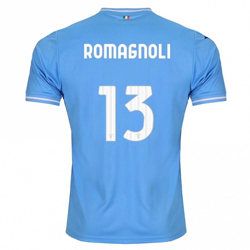 Herren Fußball Alessio Romagnoli #13 Blau Heimtrikot Trikot 2023/24 T-Shirt Luxemburg