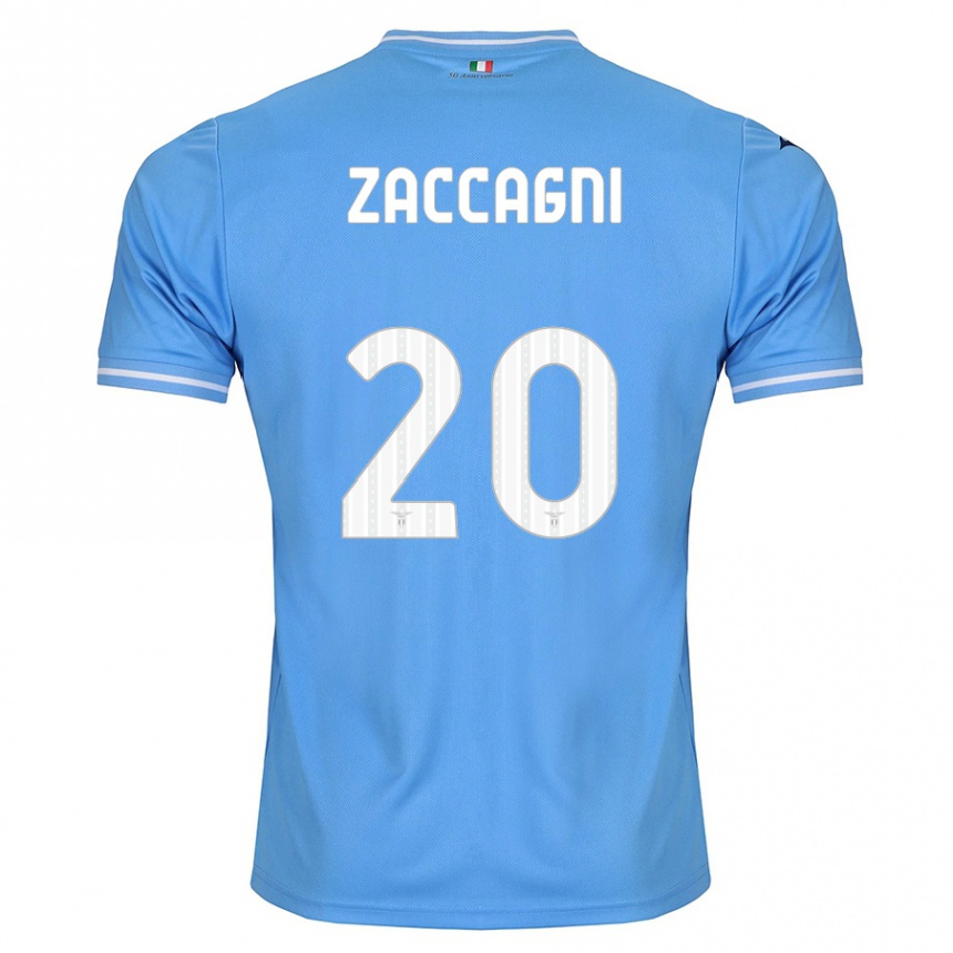 Herren Fußball Mattia Zaccagni #20 Blau Heimtrikot Trikot 2023/24 T-Shirt Luxemburg