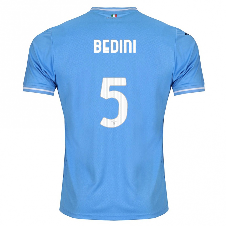 Herren Fußball Filippo Bedini #5 Blau Heimtrikot Trikot 2023/24 T-Shirt Luxemburg