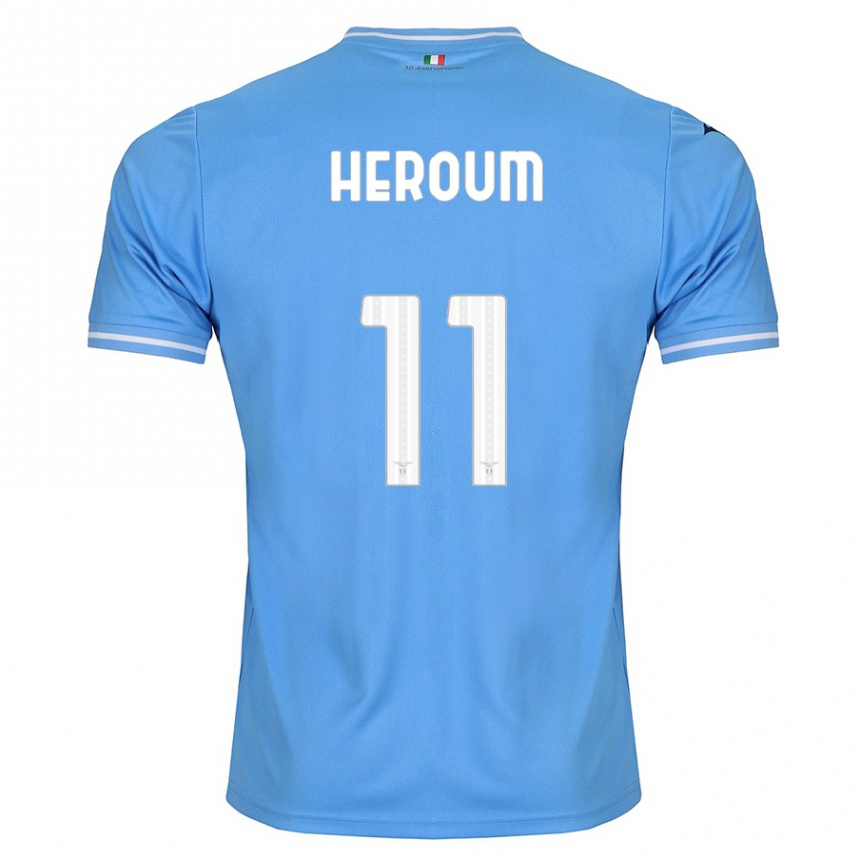 Herren Fußball Nora Heroum #11 Blau Heimtrikot Trikot 2023/24 T-Shirt Luxemburg