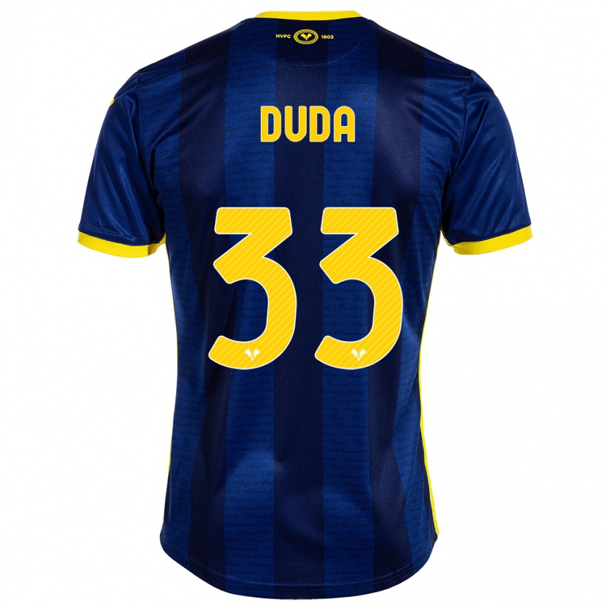 Herren Fußball Ondrej Duda #33 Marine Heimtrikot Trikot 2023/24 T-Shirt Luxemburg