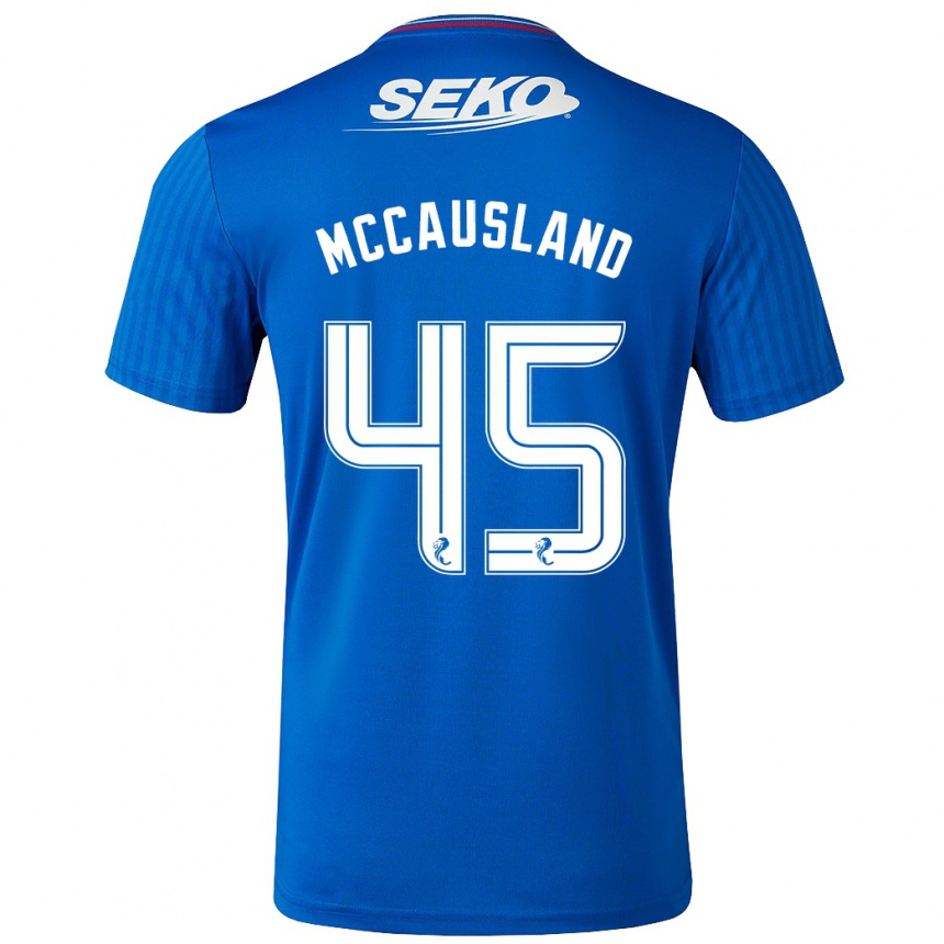 Herren Fußball Ross Mccausland #45 Blau Heimtrikot Trikot 2023/24 T-Shirt Luxemburg