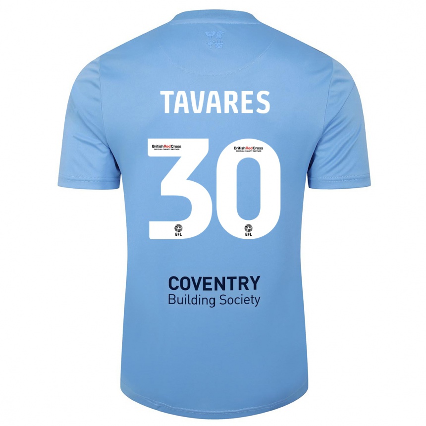 Herren Fußball Fábio Tavares #30 Himmelblau Heimtrikot Trikot 2023/24 T-Shirt Luxemburg