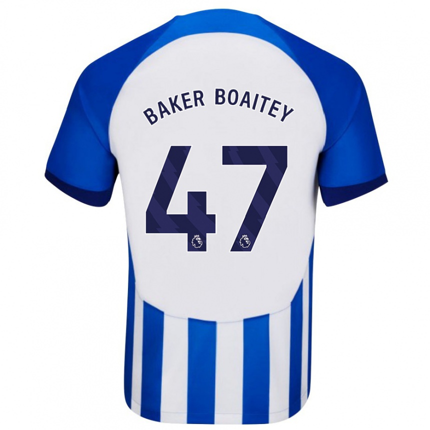 Herren Fußball Benicio Baker-Boaitey #47 Blau Heimtrikot Trikot 2023/24 T-Shirt Luxemburg