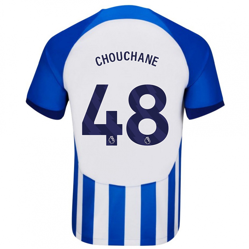 Herren Fußball Samy Chouchane #48 Blau Heimtrikot Trikot 2023/24 T-Shirt Luxemburg