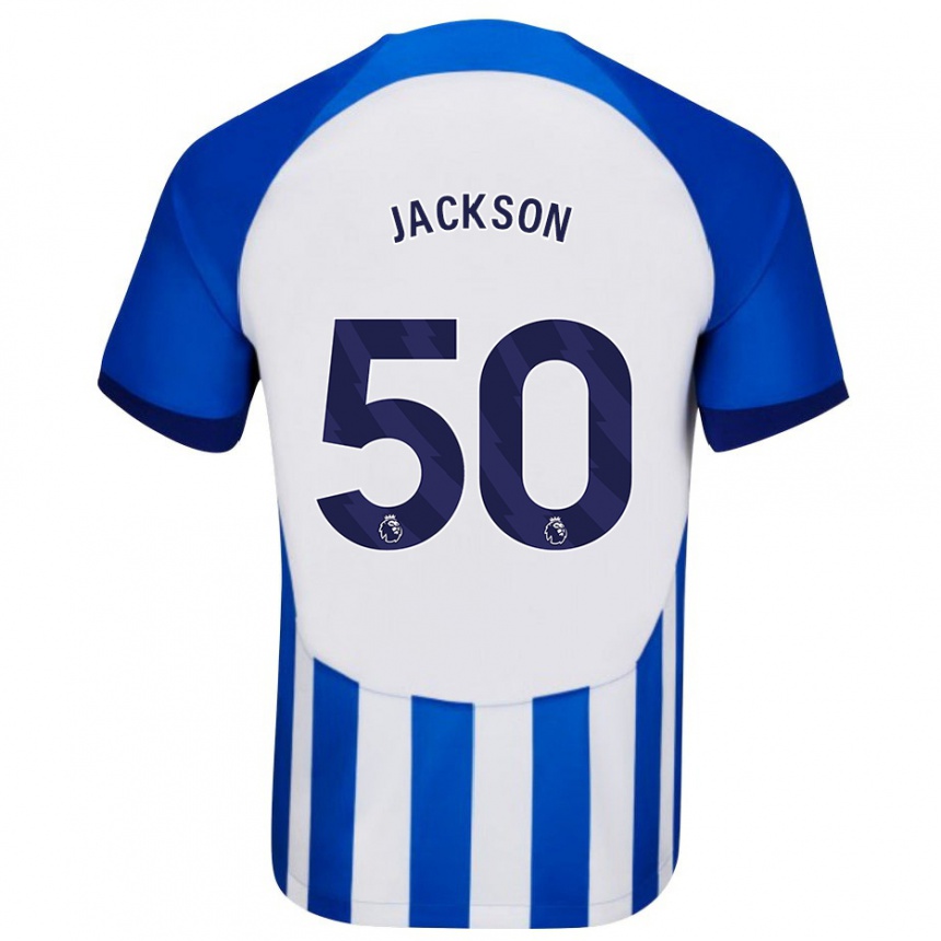 Herren Fußball Ben Jackson #50 Blau Heimtrikot Trikot 2023/24 T-Shirt Luxemburg