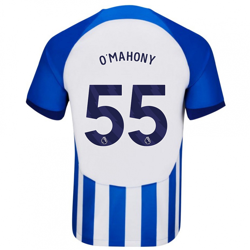 Herren Fußball Mark O'mahony #55 Blau Heimtrikot Trikot 2023/24 T-Shirt Luxemburg