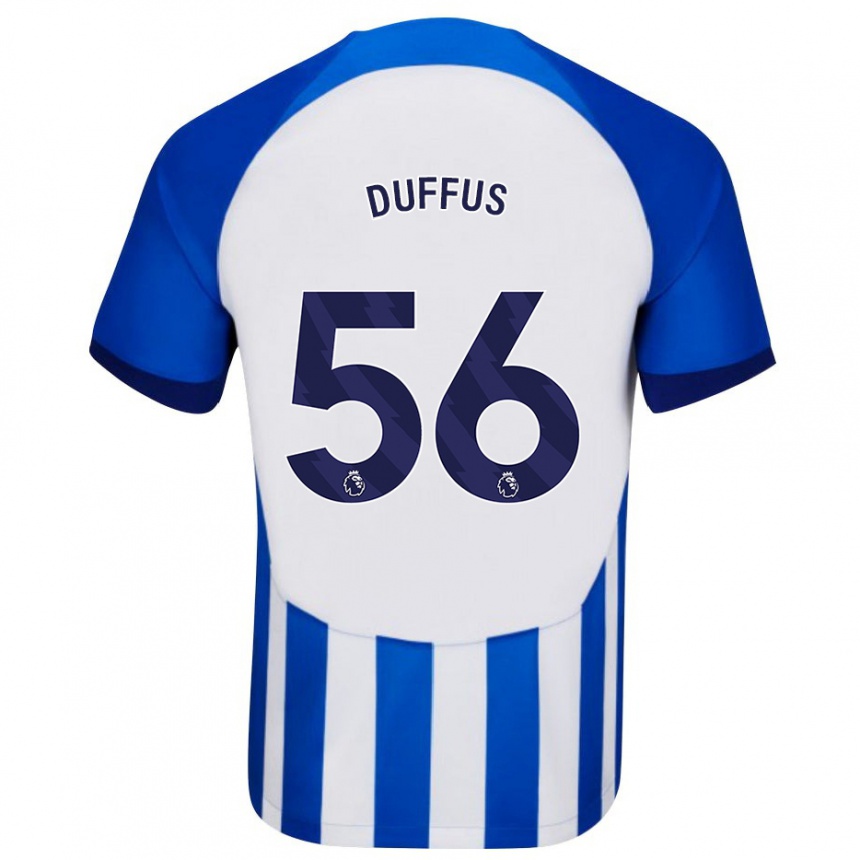 Herren Fußball Josh Duffus #56 Blau Heimtrikot Trikot 2023/24 T-Shirt Luxemburg