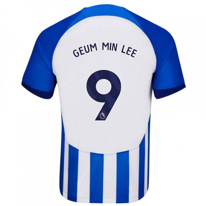 Herren Fußball Lee Geum-Min #9 Blau Heimtrikot Trikot 2023/24 T-Shirt Luxemburg