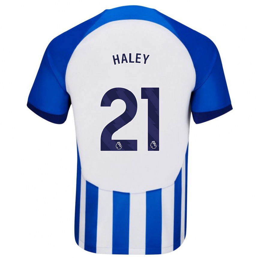 Herren Fußball Madison Haley #21 Blau Heimtrikot Trikot 2023/24 T-Shirt Luxemburg