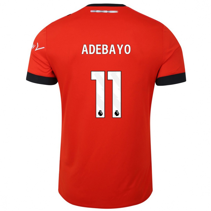 Herren Fußball Elijah Adebayo #11 Rot Heimtrikot Trikot 2023/24 T-Shirt Luxemburg