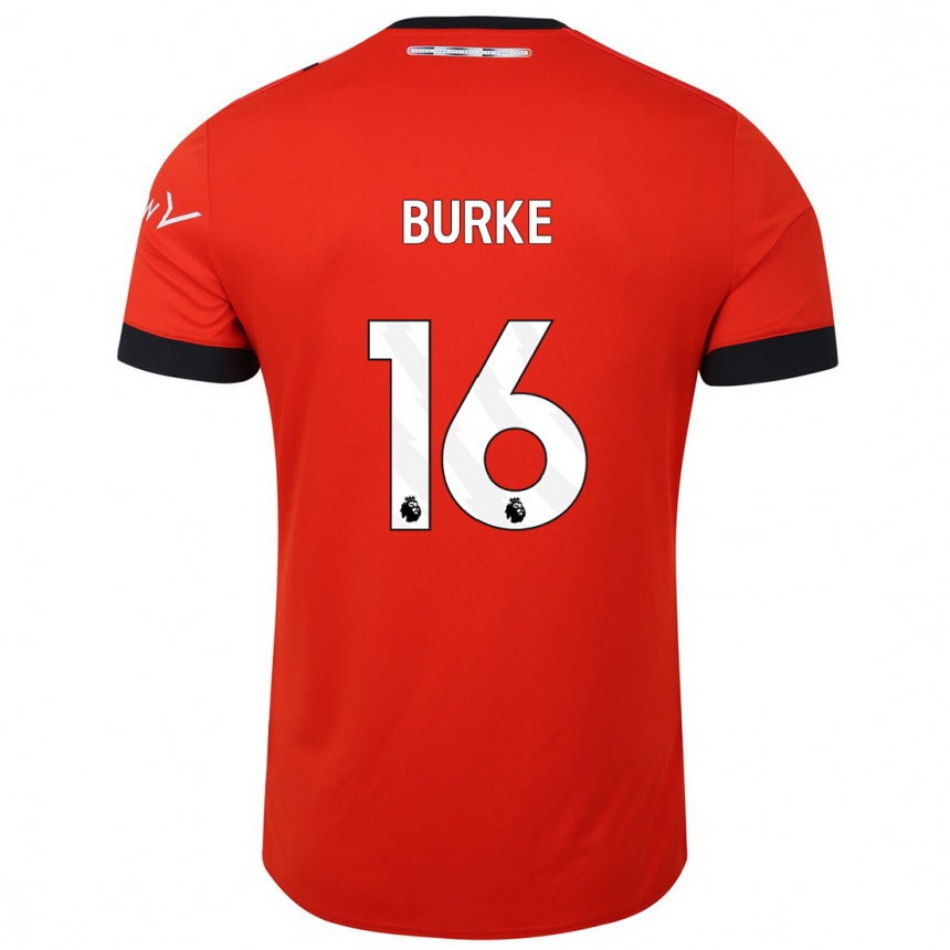 Herren Fußball Reece Burke #16 Rot Heimtrikot Trikot 2023/24 T-Shirt Luxemburg