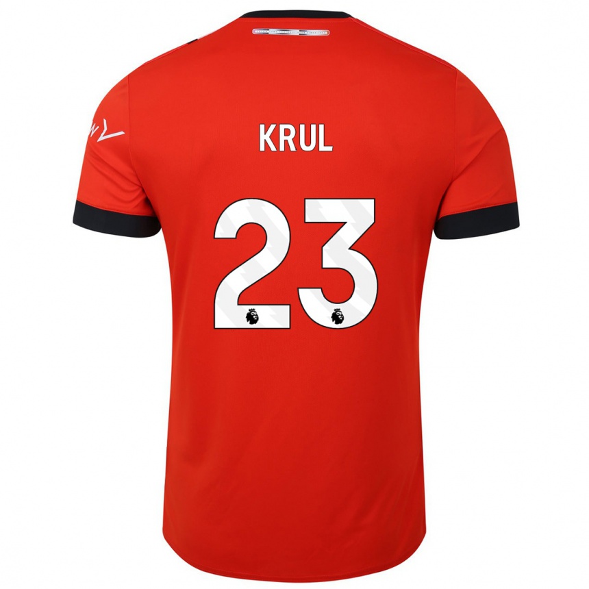 Herren Fußball Tim Krul #23 Rot Heimtrikot Trikot 2023/24 T-Shirt Luxemburg