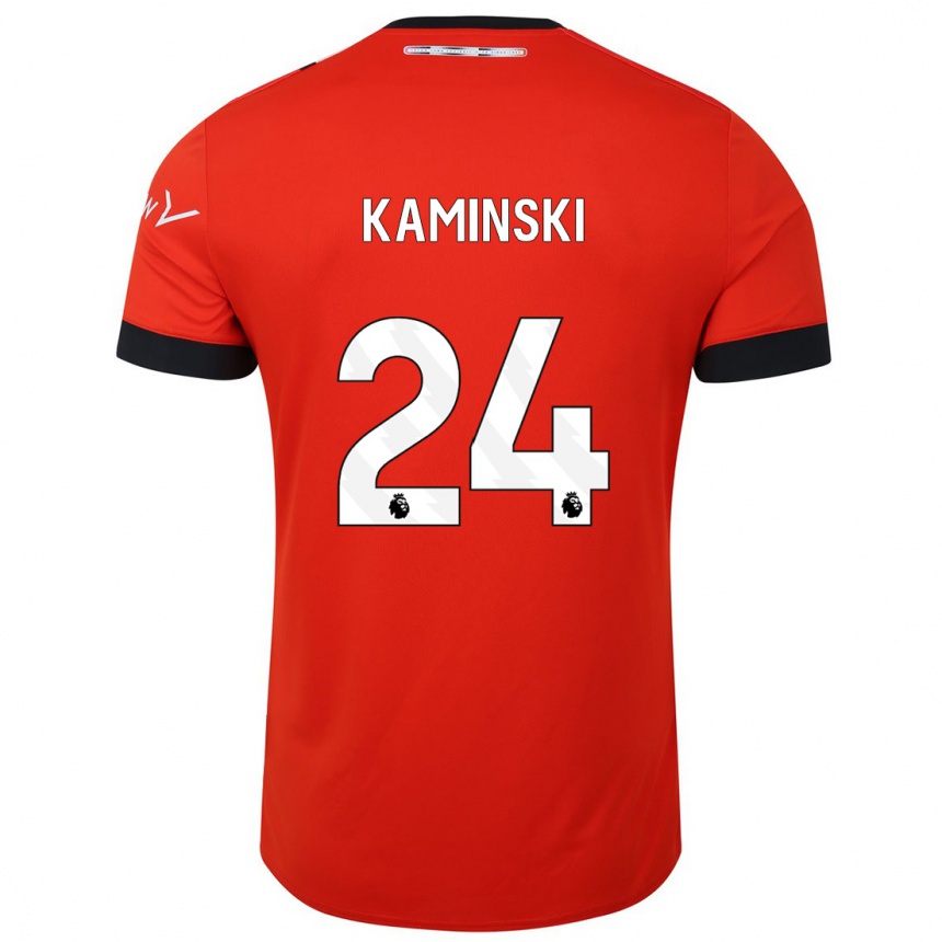 Herren Fußball Thomas Kaminski #24 Rot Heimtrikot Trikot 2023/24 T-Shirt Luxemburg