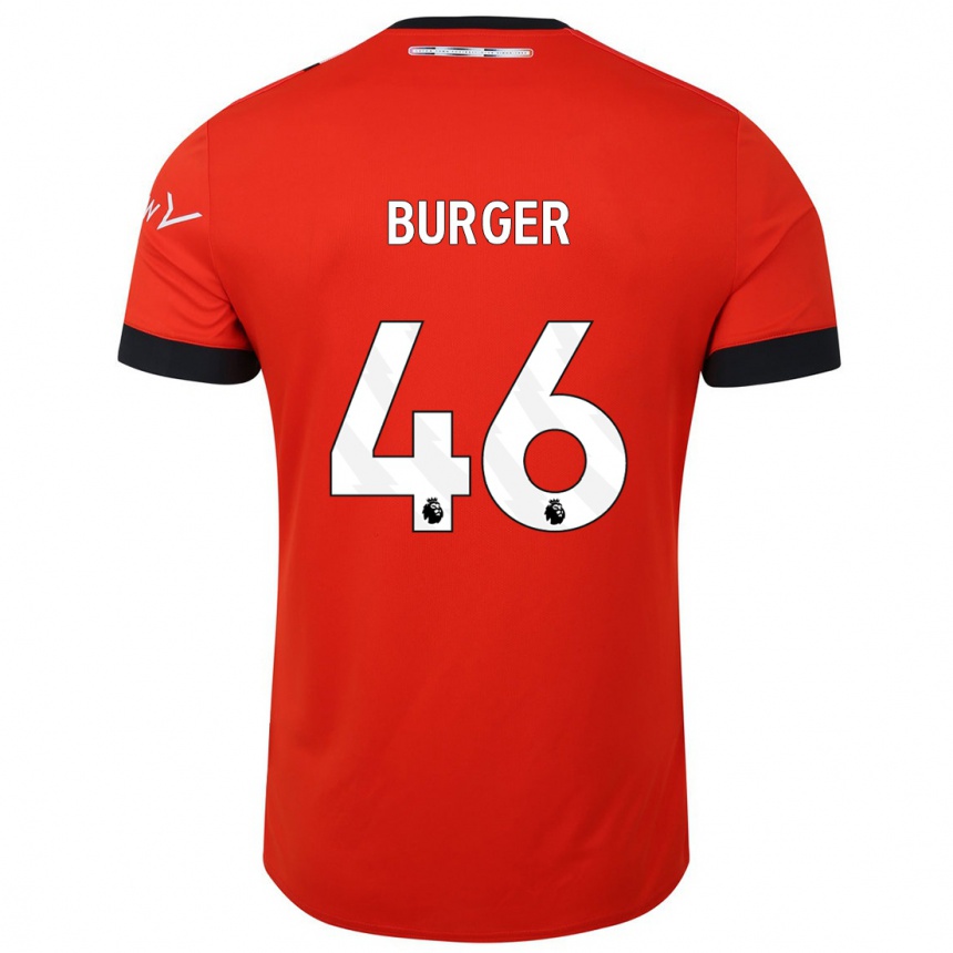 Herren Fußball Jake Burger #46 Rot Heimtrikot Trikot 2023/24 T-Shirt Luxemburg