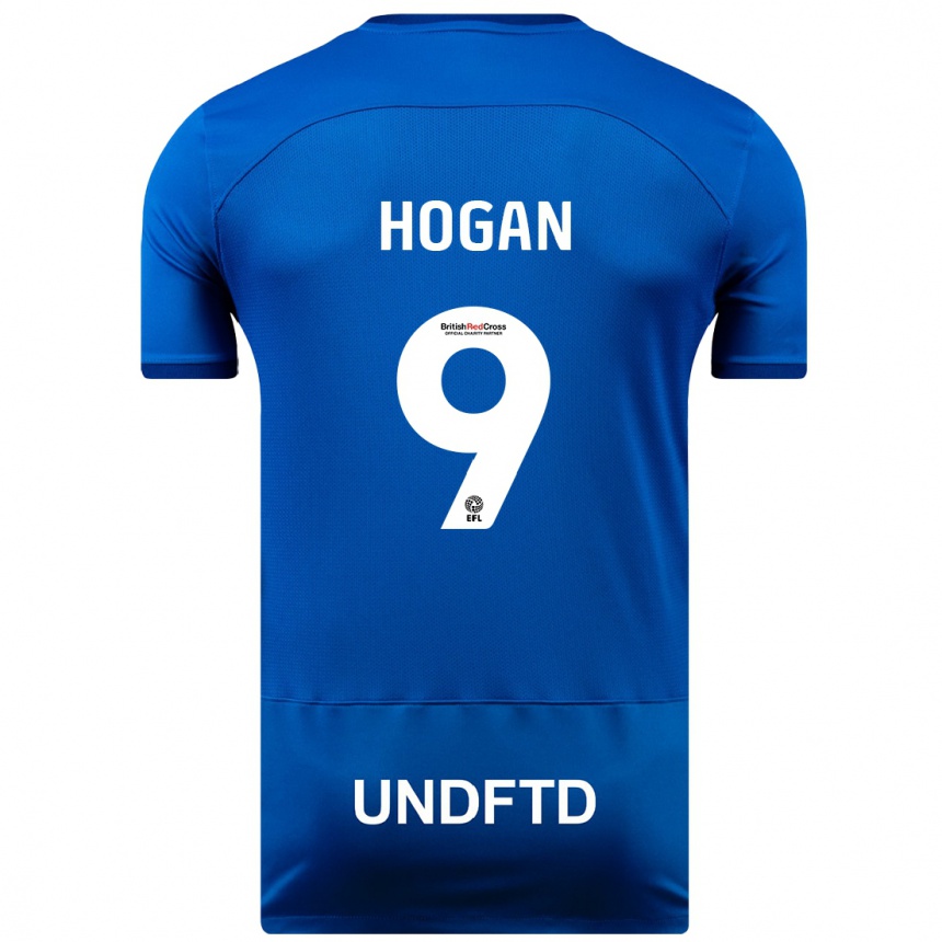 Herren Fußball Scott Hogan #9 Blau Heimtrikot Trikot 2023/24 T-Shirt Luxemburg