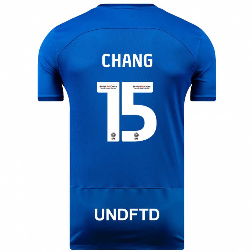 Herren Fußball Alfie Chang #15 Blau Heimtrikot Trikot 2023/24 T-Shirt Luxemburg