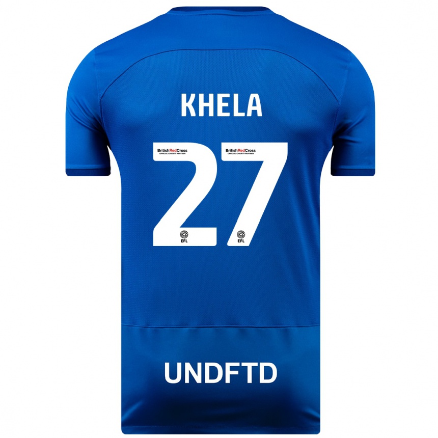 Herren Fußball Brandon Khela #27 Blau Heimtrikot Trikot 2023/24 T-Shirt Luxemburg