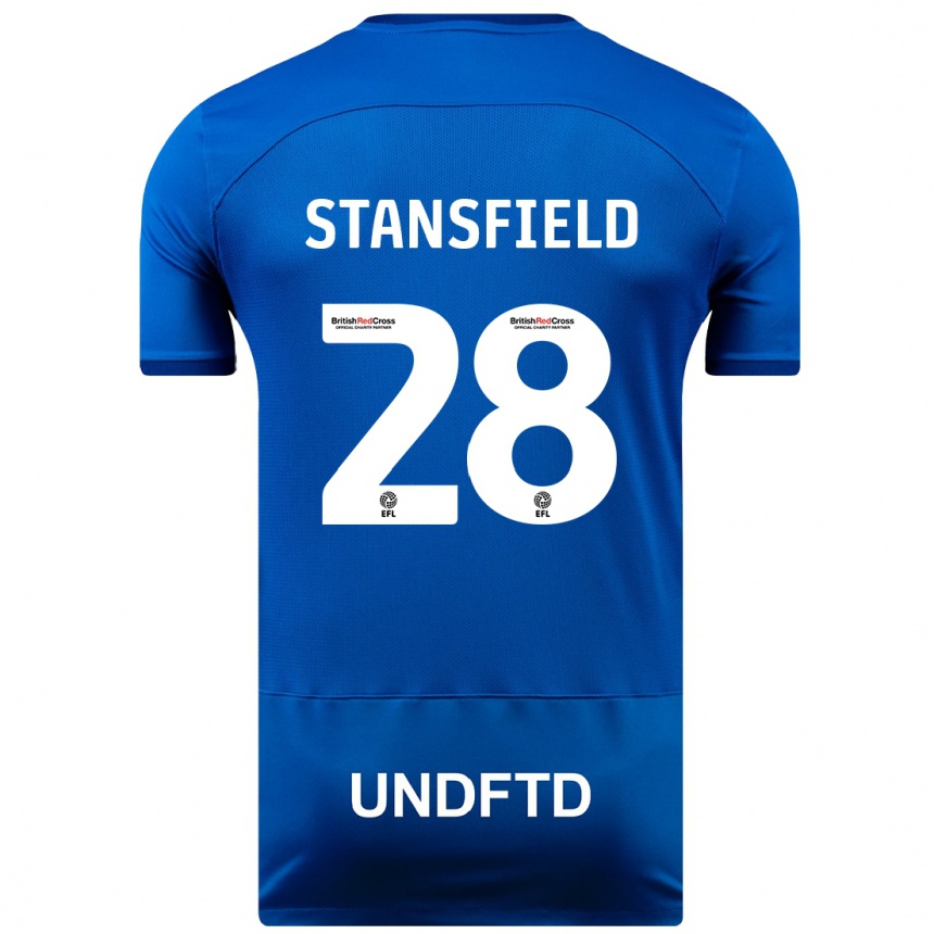 Herren Fußball Jay Stansfield #28 Blau Heimtrikot Trikot 2023/24 T-Shirt Luxemburg