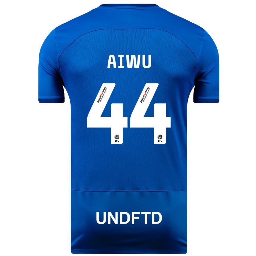 Herren Fußball Emanuel Aiwu #44 Blau Heimtrikot Trikot 2023/24 T-Shirt Luxemburg