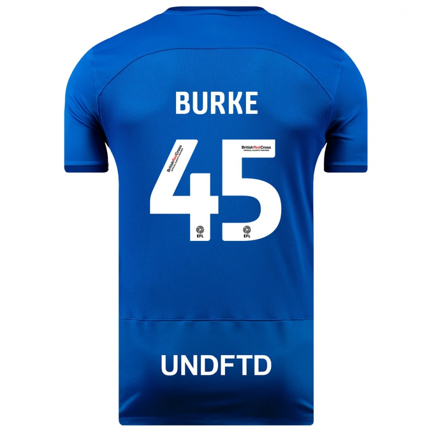 Herren Fußball Oliver Burke #45 Blau Heimtrikot Trikot 2023/24 T-Shirt Luxemburg