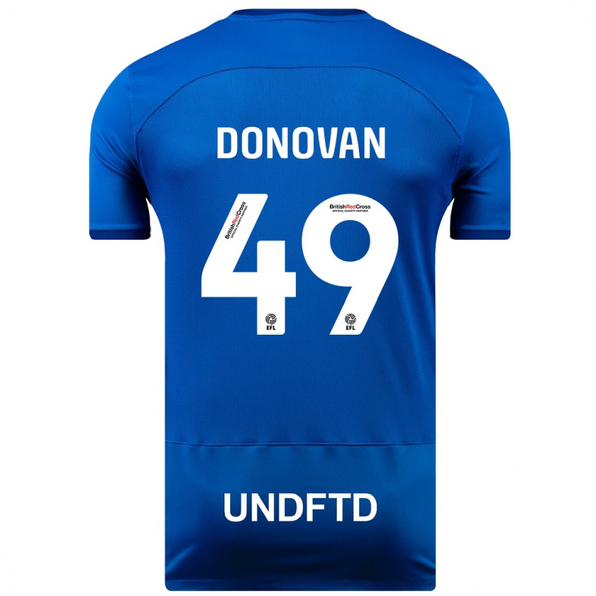 Herren Fußball Romelle Donovan #49 Blau Heimtrikot Trikot 2023/24 T-Shirt Luxemburg