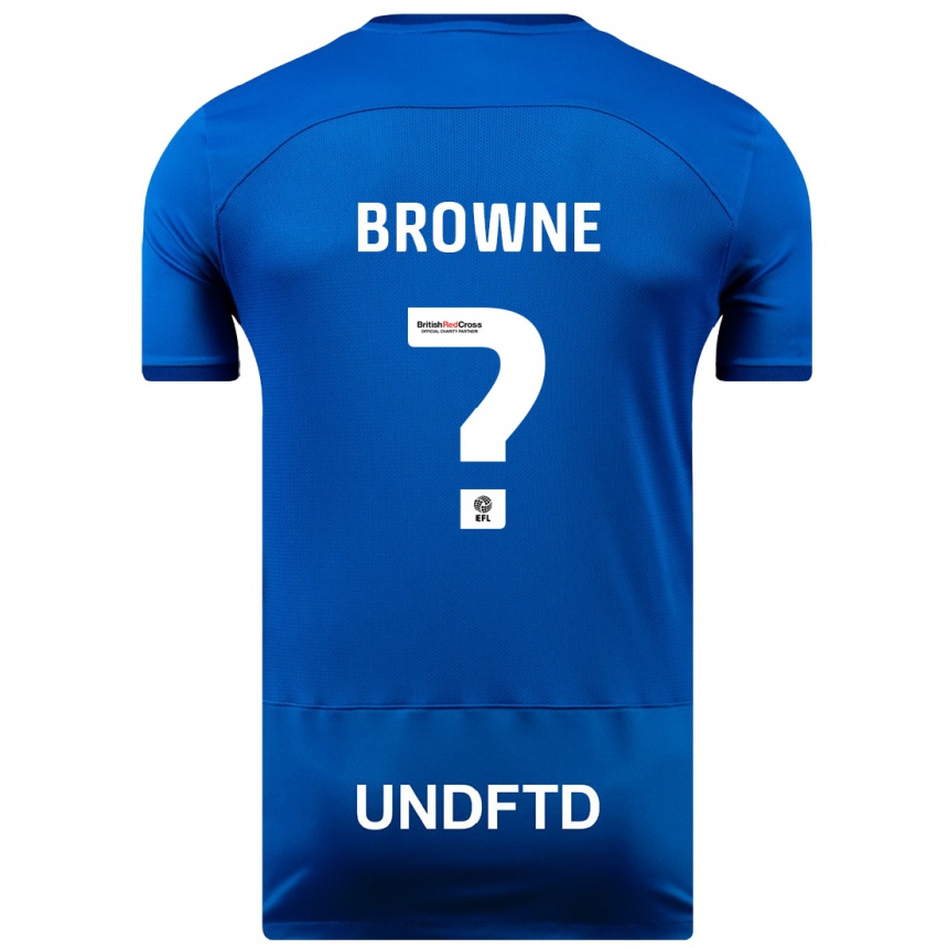 Herren Fußball Rico Browne #0 Blau Heimtrikot Trikot 2023/24 T-Shirt Luxemburg