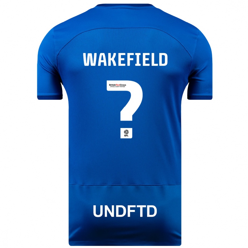 Herren Fußball Kieran Wakefield #0 Blau Heimtrikot Trikot 2023/24 T-Shirt Luxemburg