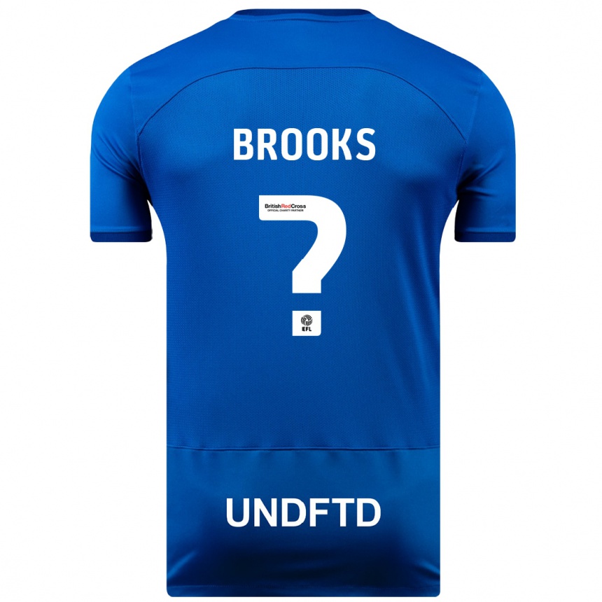 Herren Fußball Kobi Brooks #0 Blau Heimtrikot Trikot 2023/24 T-Shirt Luxemburg