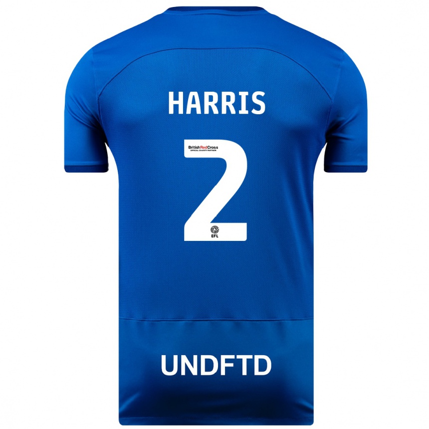 Herren Fußball Martha Harris #2 Blau Heimtrikot Trikot 2023/24 T-Shirt Luxemburg