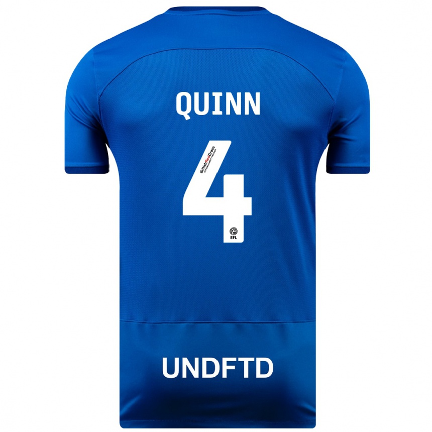 Herren Fußball Louise Catherine Quinn #4 Blau Heimtrikot Trikot 2023/24 T-Shirt Luxemburg